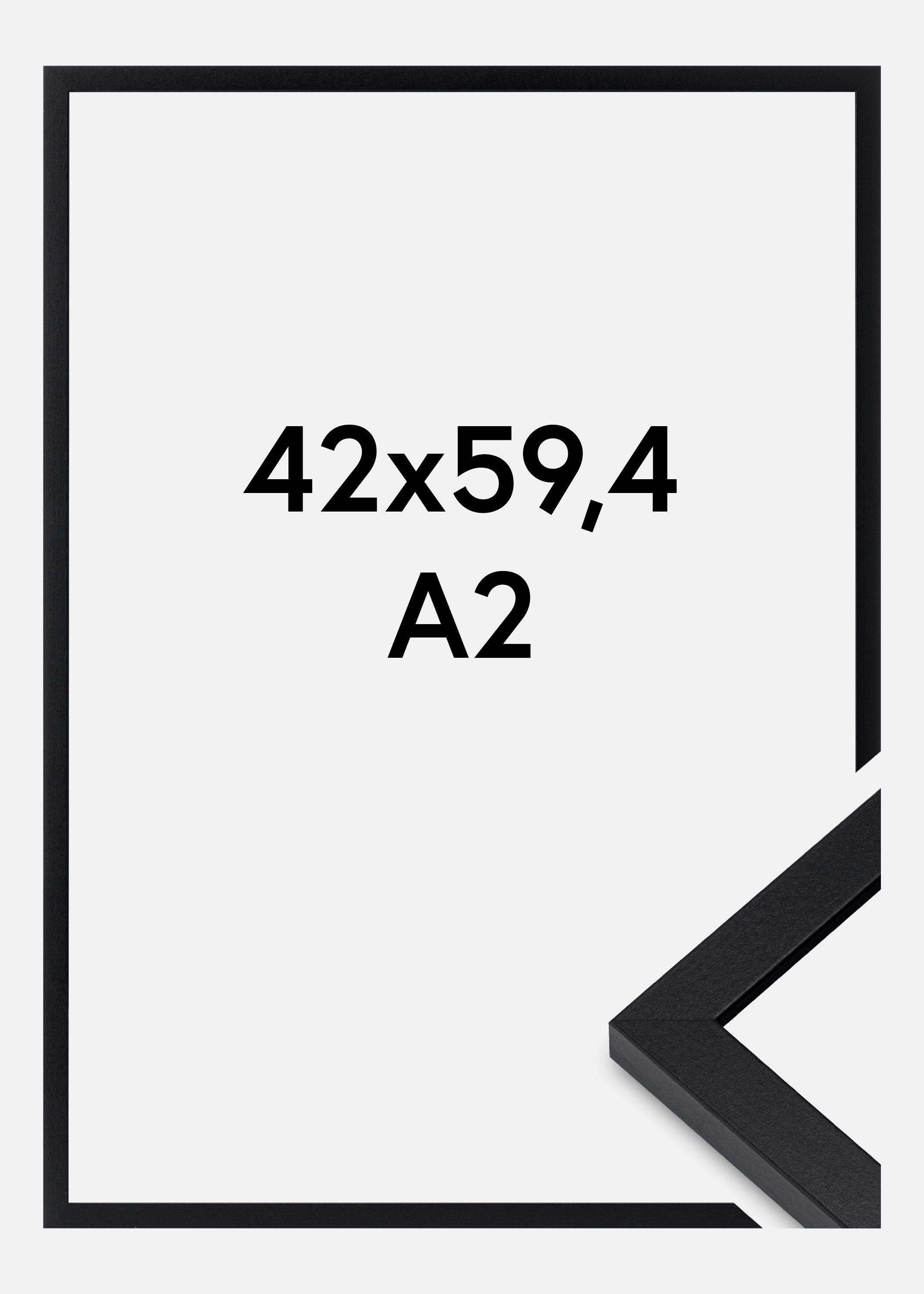 Frame Modern Acrylic Glass Black 42x59 cm (A2)